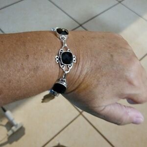 Nwot!! Black onyx 925 bracelet handmade